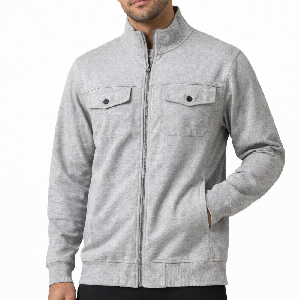Lululemon Mens Gray Full Zip Jacket Athletic Casual Sweatshirt Vintage Retro Y2K